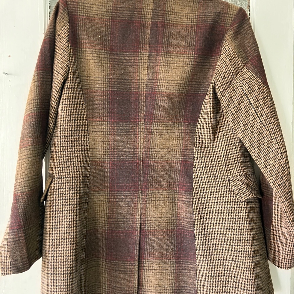 Tweed Plaid Patchwork Peacoat - image 3
